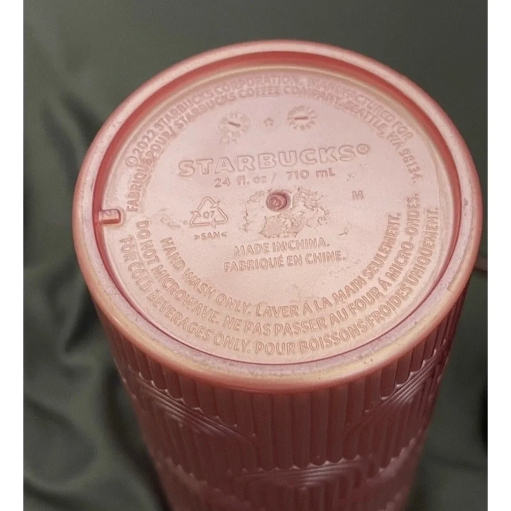 24oz Venti Starbucks 2022‎ Pearl Pink Shimmer Mermaid Cold Cup Tumbler